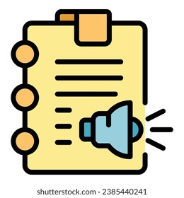 Speaker paper icon outline vector. Loan marketing. Payment bank color flat