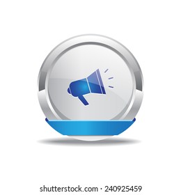 Speaker Phone Blue Vector Icon Button