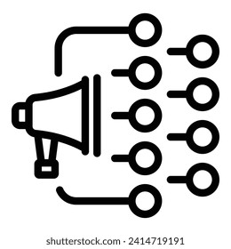 Vector de contorno de icono inteligente de datos del teléfono del altavoz. El capital está oscuro. Energía web de Esg