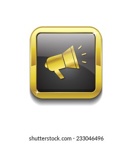 Speaker Phone Gold Vector Icon Button