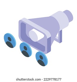 Speaker phone support icon isometric vector. Stress reduce. Familu coping