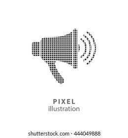 Speaker - pixel icon. Vector Illustration. Design logo element. Isolated on white background. It is easy to change to any color.