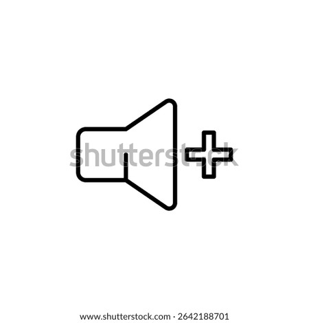 Speaker With Plus Sign Representing Volume Increase On Transparent Layout