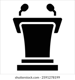 Speaker Podium Icon Element For Design