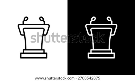 Speaker Podium With Icon Set Design