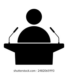 Lautsprecher am Podiumssymbol. Vektorillustration