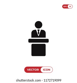 Speaker podium icon vector