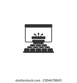 Speaker podium icon vector, filled flat sign, solid pictogram isolated on white. Conference room symbol, logo illustration