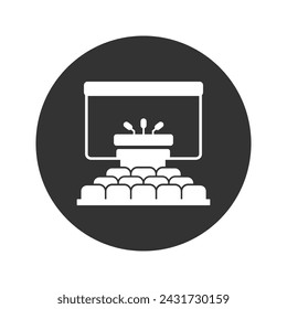 Speaker podium icon vector, filled flat sign, solid pictogram isolated on white. Conference room symbol, logo illustration