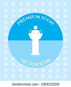 Speaker Podium Icon for Web. Application, Software & Graphic Design.