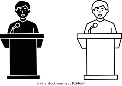 Speaker at Podium, Presentation, Public Speaking, Man, Microphone, Speech, Lecture, Conference, Even