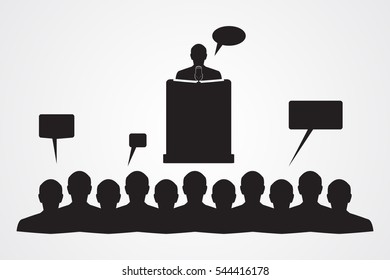 speaker, podium, symbol, vector illustration eps10