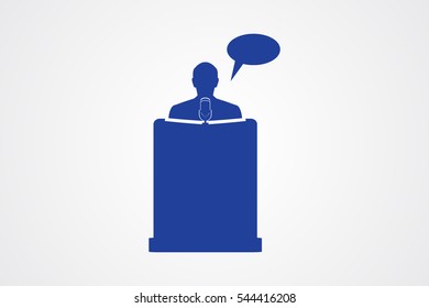 speaker, podium, symbol, vector illustration eps10