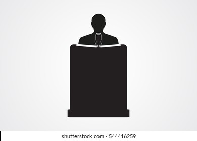 speaker, podium, symbol, vector illustration eps10