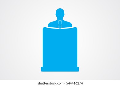 speaker, podium, symbol, vector illustration eps10