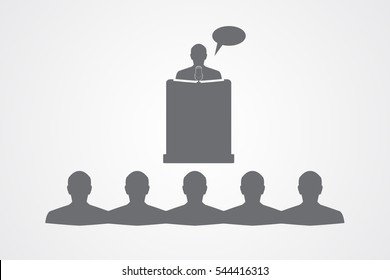speaker, podium, symbol, vector illustration eps10