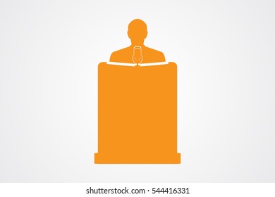 speaker, podium, symbol, vector illustration eps10
