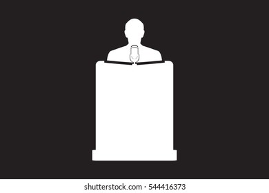 speaker, podium, symbol, vector illustration eps10