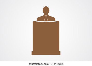 speaker, podium, symbol, vector illustration eps10