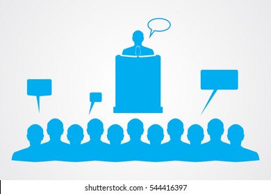 speaker, podium, symbol, vector illustration eps10