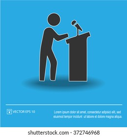 Speaker podium vector icon. Vector EPS 10.
