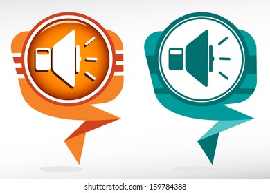 Speaker pointer, volume icon set