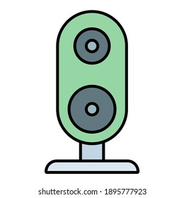 altavoz portátil con color suave y estilo de línea relleno