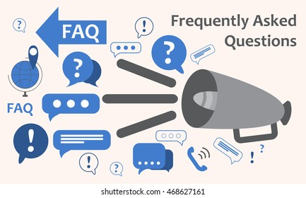 Speaker with a lot of questions and exclamation marks. Information exchange theme icon, collect and analyze info. Question and answer. FAQ. Vector illustration