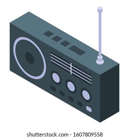 Speaker radio icon. Isometric of speaker radio vector icon for web design isolated on white background