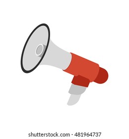 Speaker with red body. Flat vector illustration