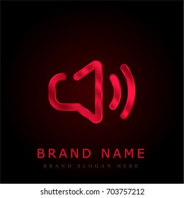 Speaker red chromium metallic logo