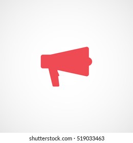 Speaker Red Flat Icon On White Background