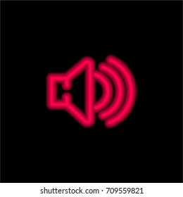 Speaker red glowing neon ui ux icon. Glowing sign logo vector