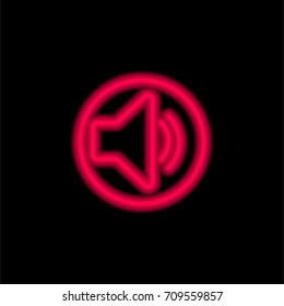 Speaker red glowing neon ui ux icon. Glowing sign logo vector