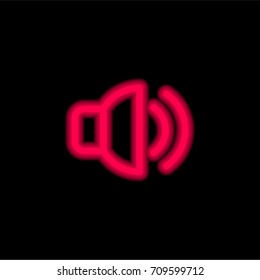 Speaker red glowing neon ui ux icon. Glowing sign logo vector