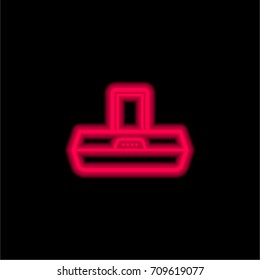 Speaker red glowing neon ui ux icon. Glowing sign logo vector