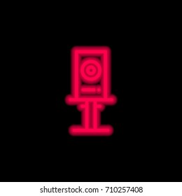 Speaker red glowing neon ui ux icon. Glowing sign logo vector