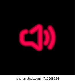 Speaker red glowing neon ui ux icon. Glowing sign logo vector