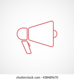 Speaker Red Line Icon On White Background