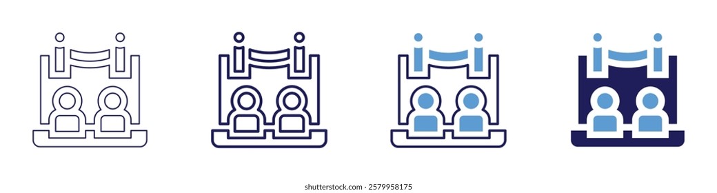 Speaker registration icon in 4 different styles. Thin Line, Line, Bold Line, Duotone. Duotone style. Editable stroke.