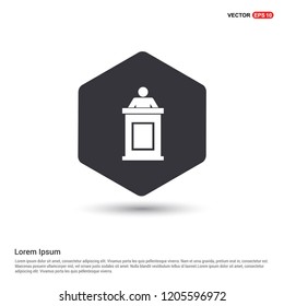 Speaker at rostrum icon Hexa White Background icon template - Free vector icon