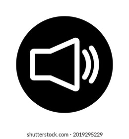 Speaker round icon. Glyph icon of speaker for your web site design, logo, app, UI, webinar, video chat, ect. Vector illustration