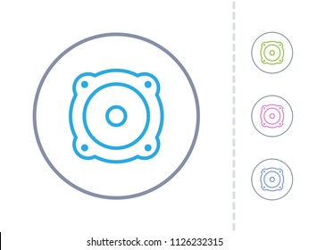 Speaker - Round Stroke Buttons. A simple vector icon.