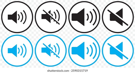 Speaker Set Icon. Sound Icon, Vector Illustration. Sound Icon, Speaker Icons, Volume Icons, Vector Illustration. EPS 10.