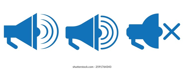Speaker Set Icon. Sound Icon, Vector Illustration. speaker icon on off symbol. eps 888