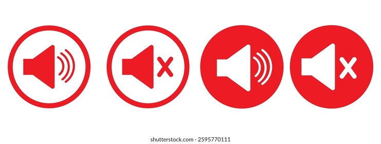 Speaker Set Icon. Sound Icon, Vector Illustration design eps 10 
