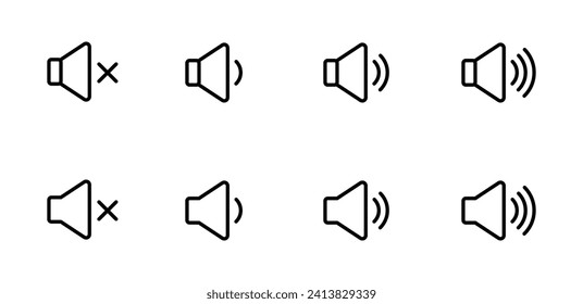 Speaker Set Icon. Sound Icon. volume icon vector illustration