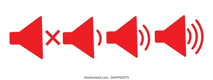 Speaker Set Icon. Sound Icon. volume icon vector illustration