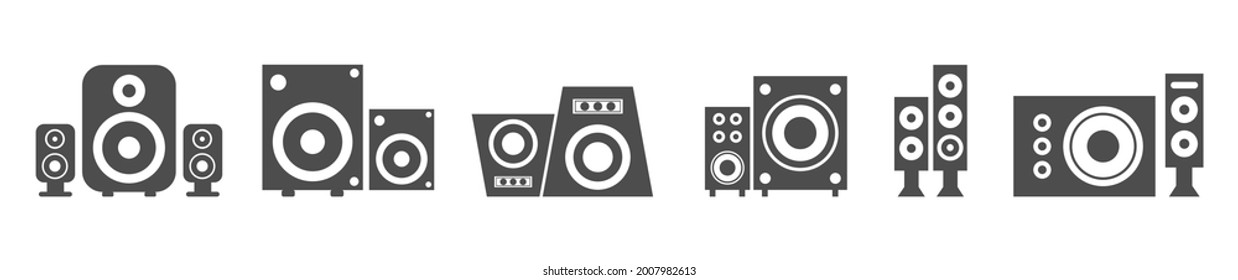 Lautsprecher-Set Symbol Symbol Vektor Black