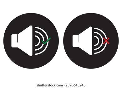 Speaker Set Icon.  Аn icon that increases and reduces the sound. Sound icon, volume symbol, speaker sign, audio control icon set.  1176